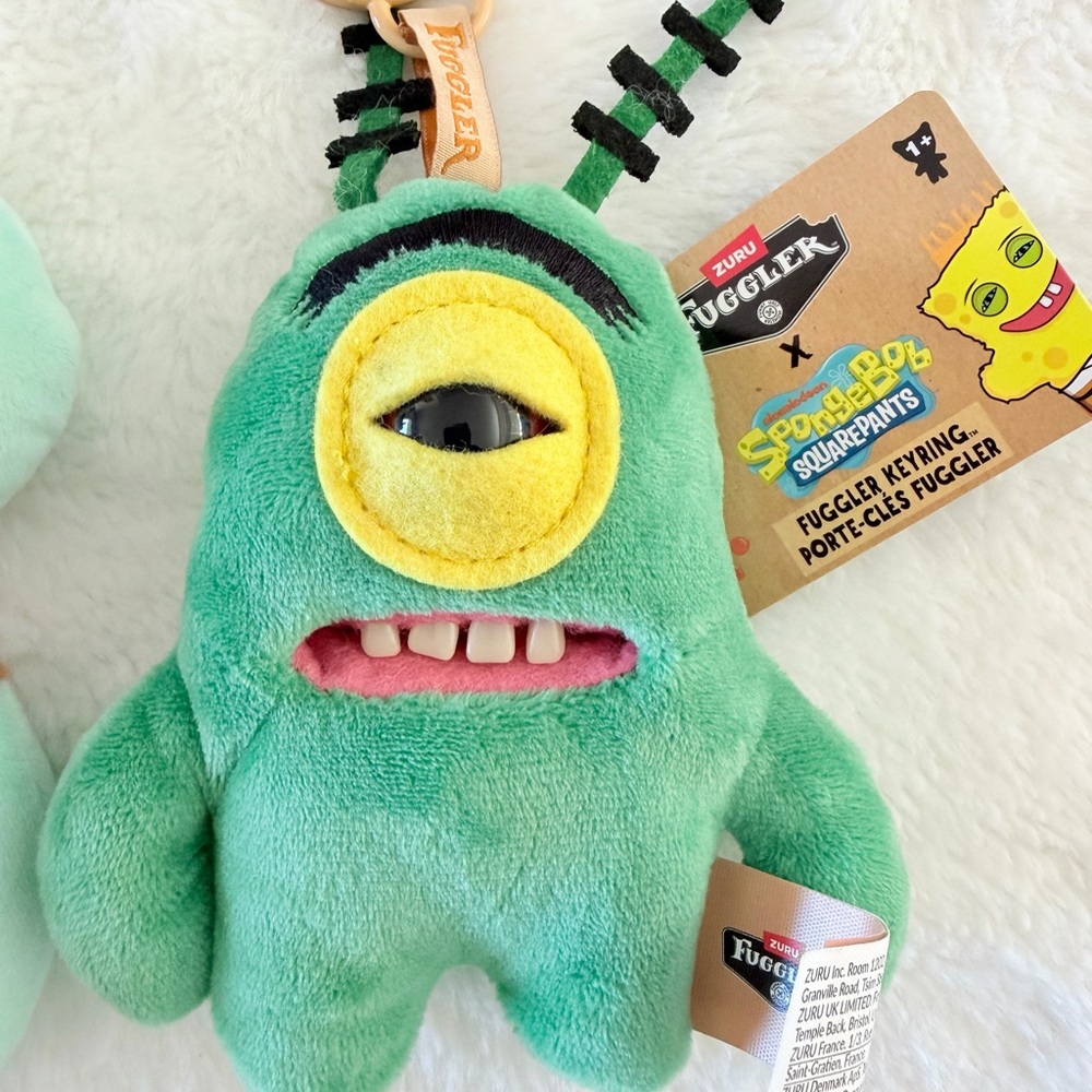 Zuru Fuggler SpongeBob Squarepants Plush Keychain Set - Squidward and Plankton - Picture 7 of 12